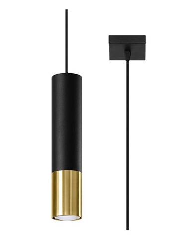 Závesné svietidlo s kovovým tienidlom v čierno-zlatej farbe 8x8 cm Longbot - Nice Lamps