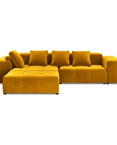 Žltá zamatová rohová pohovka (variabilná) Rome Velvet - Cosmopolitan Design