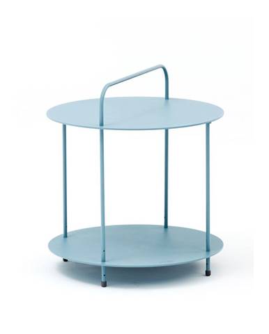 Záhradný kovový odkladací stolík v modrej farbe Ezeis Plip, ø 45 cm