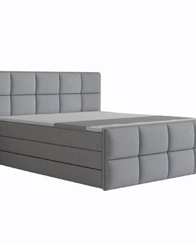 Komfortná posteľ sivá látka 180x200 RAVENA MEGAKOMFORT VISCO