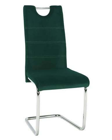 Jedálenská stolička smaragdová Velvet látka/svetlé šitie ABIRA NEW RP1 rozbalený tovar