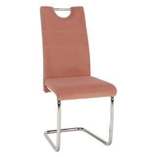 Jedálenská stolička ružová Velvet látka/svetlé šitie ABIRA NEW RP1 rozbalený tovar