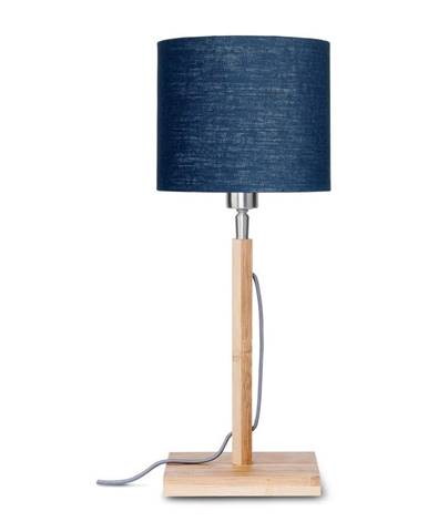 Stolová lampa s modrým tienidlom a konštrukciou z bambusu Good&Mojo Fuji