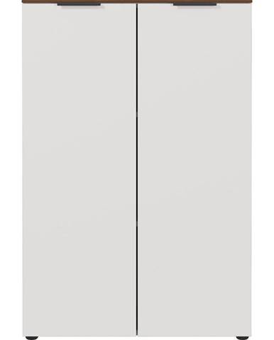 Sivobéžová skrinka v dekore orecha 81x120 cm Ancona - Germania