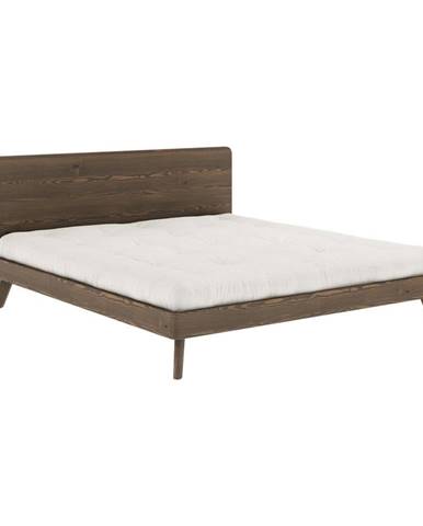 Hnedá dvojlôžková posteľ s roštom 180x200 cm Retreat - Karup Design