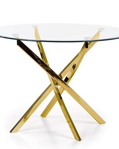 Stôl Raymond 100 Sklo/Oceľ – Bezfarebný/Zlatá