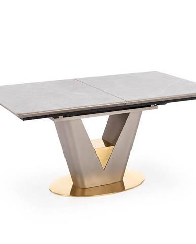 Stôl Valentino 160/200 Popolavý/Svetlý – Popolavý/Zlatá
