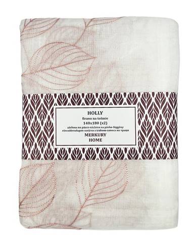 Záclona na páske Holly polyester svetlo ružový 140x180 Merkury Home II/22