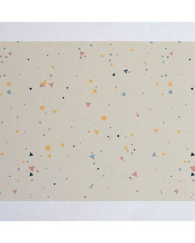 Béžová podložka na stôl The Wild Hug Tiny Geometry, 55 x 35 cm