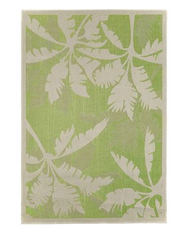 Zeleno-béžový vonkajší koberec Floorita Palms Green, 160 x 230 cm