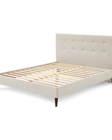 Béžová dvojlôžková posteľ Bobochic Paris Rory Dark, 160 x 200 cm
