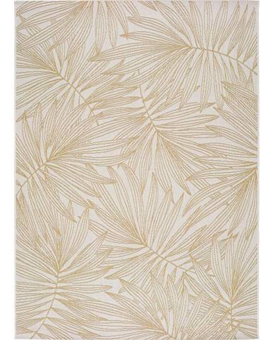 Béžový vonkajší koberec Universal Hibis Leaf, 80 x 150 cm