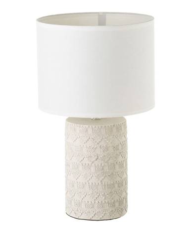 Bielo-béžová stolová lampa s textilným tienidlom (výška 41 cm) – Casa Selección