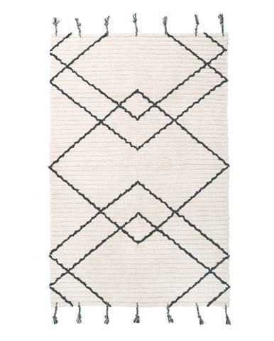 Béžovo-čierny ručne vyrobený koberec z bavlny Nattiot Viktor, 100 x 150 cm