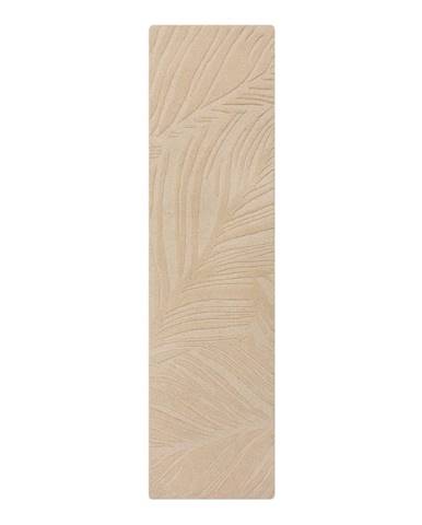 Béžový vlnený koberec behúň 60x230 cm Lino Leaf – Flair Rugs