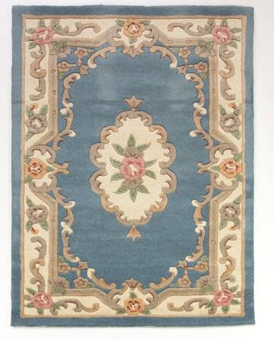 Modrý koberec z vlny Flair Rugs Aubusson, 120 × 180 cm
