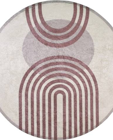 Fialový/sivý okrúhly koberec ø 160 cm - Vitaus