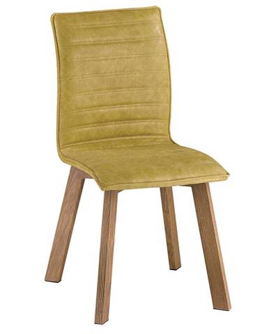 Jedálenská stolička zelená ekokoža/kov buk NASTIA