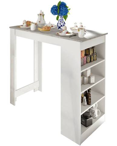 Barový stôl biela/betón 117x57 cm AUSTEN
