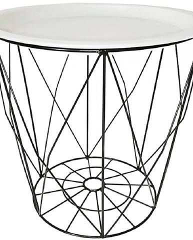 Salero New okrúhly príručný stolík s odnímateľnou táckou biela