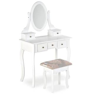 Sara toaletný stolík s taburetkou biela