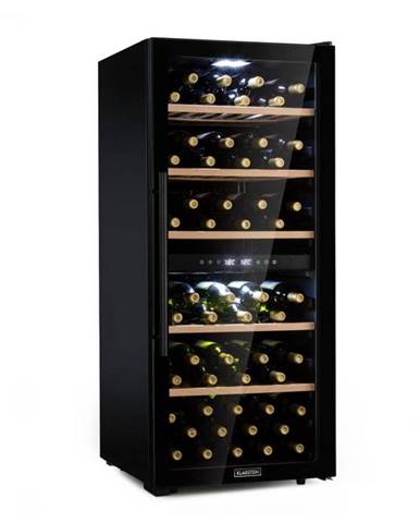 Klarstein Barossa 102D, vinotéka, 2 zóny, 102 fliaš, dotykový LED displej, čierna