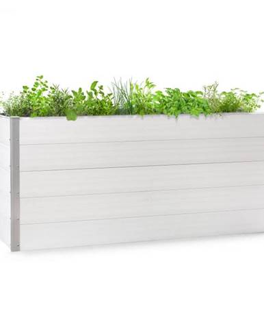 Blumfeldt Nova Grow, záhradný záhon, 195 x 91 x 100 cm, WPC, drevený vzhľad, biely