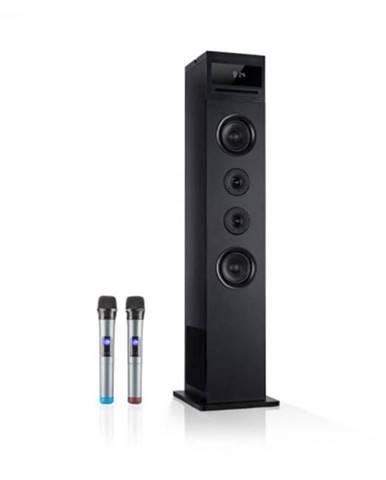 Auna Karaboom 100 Sing, karaoke vežový reproduktor, 120 W max., CD prehrávač, 2 bezdrôtové mikrofóny