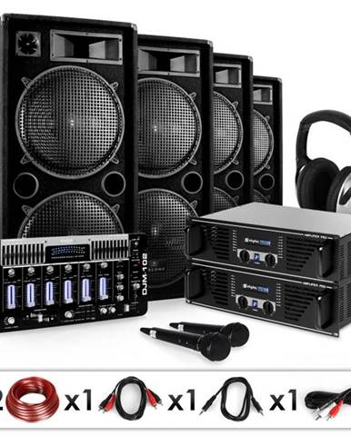 Electronic-Star Bass First Pro, DJ PA systém, 2 x zosilňovač, 4 x reproduktor, mixážny pult