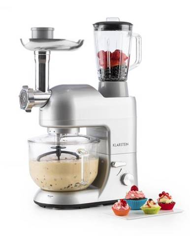 Klarstein Lucia Argentea 2G kuchynský robot, mixér, mlynček na mäso, 1300W, BPA-free