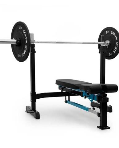 Capital Sports Benchex posilňovacia lavička, šikmá a plochá lavička, zaťažiteľnosť do 250 kg, modrá farba
