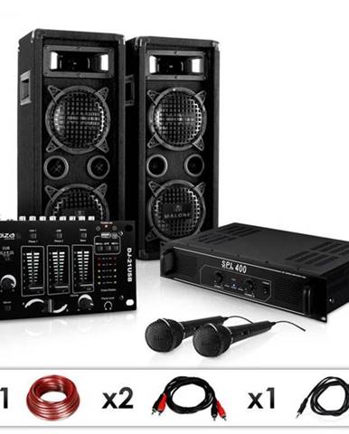 Electronic-Star DJ PA set „DJ–24M“, zosilňovač, mixážny pult, repro, 1200W