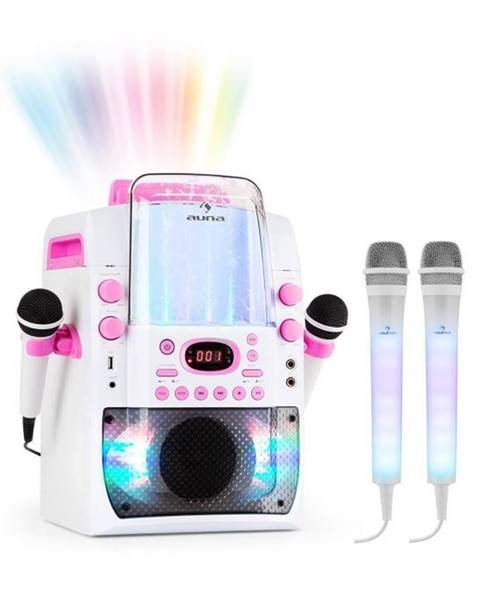 Auna Auna Kara Liquida BT ružová farba + Dazzl mikrofónová sada, karaoke zariadenie, mikrofón, LED osvetlenie