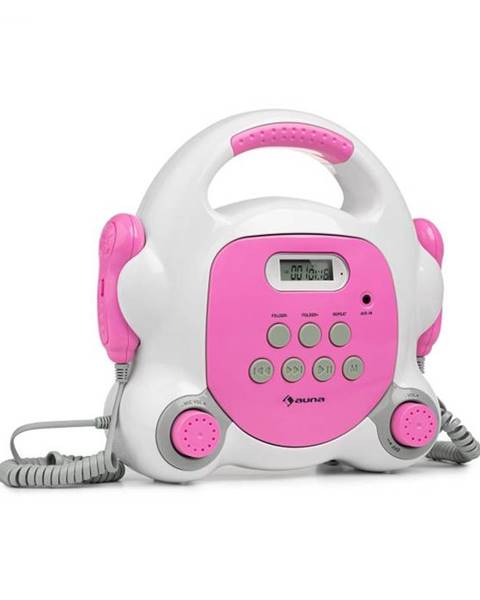 Auna Auna Pocket Rocket BT, karaoke prehrávač, BT, USB-port, MP3, 2x mikrofón, ružový