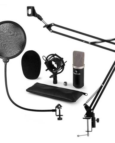 Auna CM003 mikrofónová sada V4 kondenzátorový mikrofón XLR mikrofónové rameno pop filter čierna farba