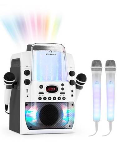 Auna Kara Liquida BT sivá farba + Dazzl mikrofónová sada, karaoke zariadenie, mikrofón, LED osvetlenie