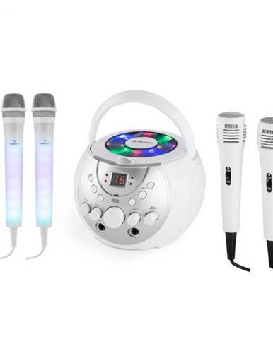 Auna SingSing biela + Dazzl Mic Set karaoke zariadenie, mikrofón, LED osvetlenie