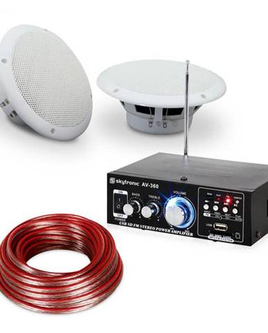 Electronic-Star 4-dielna sada terasového a kúpeľňového zosilňovača s reproduktormi, 5", Speaker Sound Set 5" vodeodolné