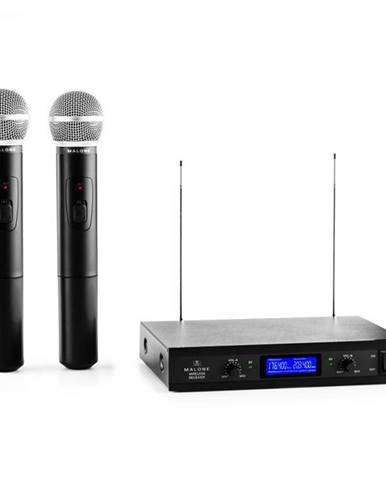 Auna Pro VHF-400 Duo 1, 2-kanálová sada VHF bezdrôtových mikrofónov, 1 x prijímač, 2 x ručný mikrofón