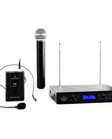 Auna Pro VHF-400 Duo 3, 2-kanálová sada VHF bezdrôtových mikrofónov, 1 x headset mikrofón + 1 x ručný mikrofón