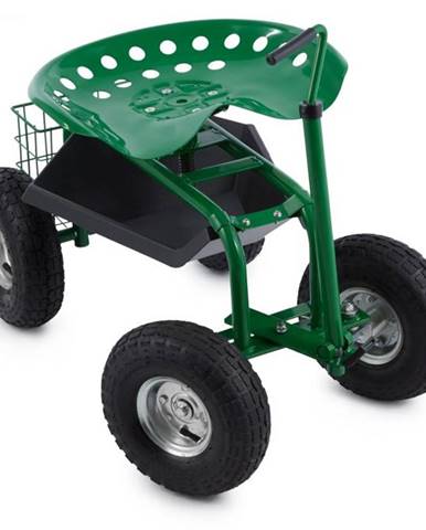 Waldbeck Park Ranger, záhradný vozík, 130 kg, pojazdný, odkladací priestor, oceľ, zelený