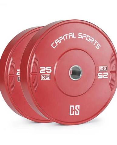 Capital Sports Nipton 25, kotúč, závažie, 2 x 25 kg, tvrdená guma, červený Capital Sports