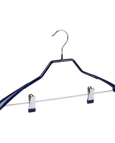 Modrý protišmykový vešiak na oblečenie s klipsami Wenko Hanger Shape
