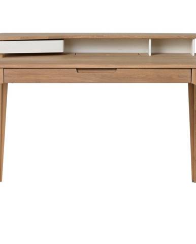 Písací stôl z dreva bieleho duba Unique Furniture Amalfi, 120 x 60 cm