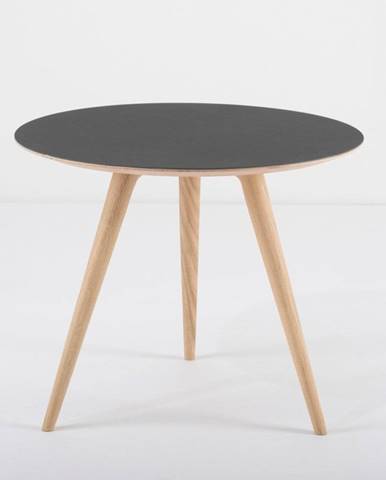 Odkladací stolík z dubového dreva s čiernou doskou Gazzda Arp, ⌀ 55 cm