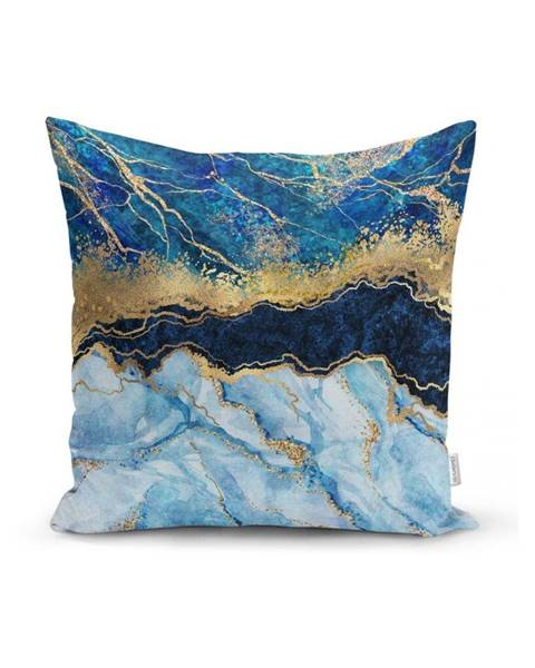Minimalist Cushion Covers Obliečka na vankúš Minimalist Cushion Covers Marble With Blue, 45 x 45 cm
