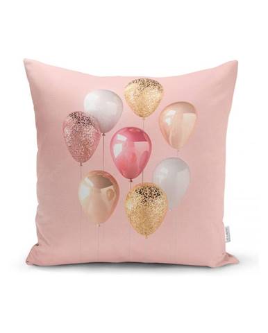 Obliečka na vankúš Minimalist Cushion Covers Balloons With Pink BG, 45 x 45 cm