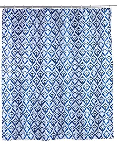 Modrý sprchový záves Wenko Lorca, 180 × 200 cm