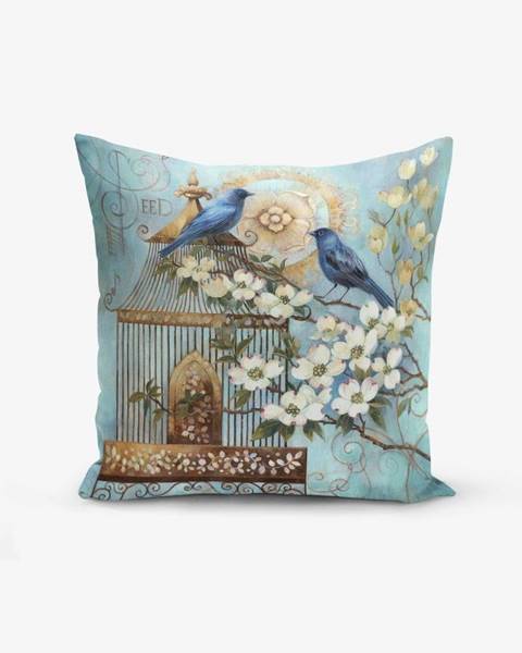 Minimalist Cushion Covers Obliečka na vankúš s prímesou bavlny Minimalist Cushion Covers Blue Bird, 45 × 45 cm