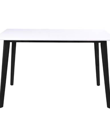 Biely jedálenský stôl s čiernou konštrukciou loomi.design Vojens, 120 x 70 cm
